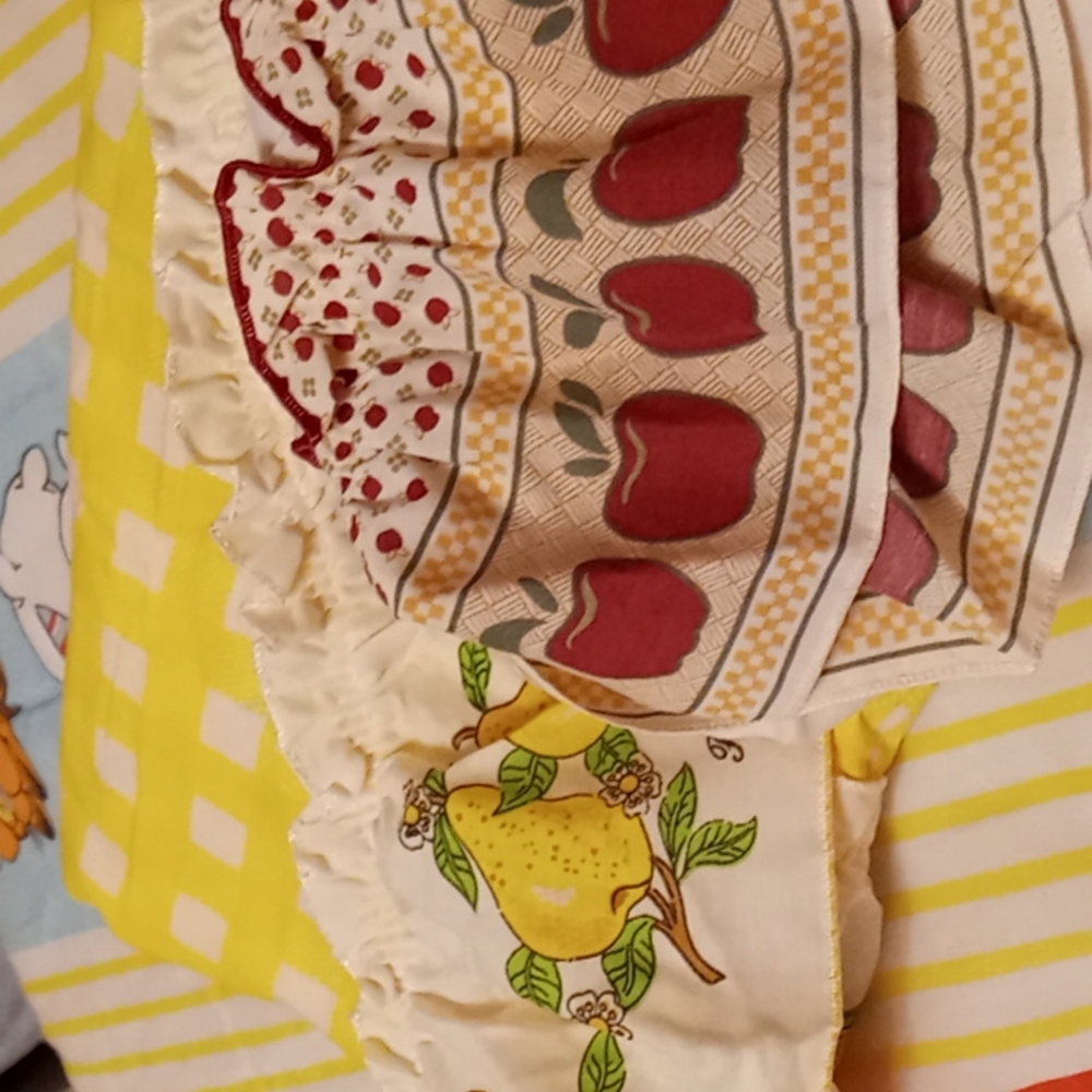 Bundle of 2 Sets,Cheerful, Country Style, Kitchen, Window Curtains - Picture 8 of 8